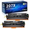 Halloya 207X W2210X Con Chip Toner Compatibile per HP 207X 207A W2210A Ricambio | Compatibile per HP Color per LaserJet Pro MFP M283fdw M255dw M282nw M283fdn M255nw 2 Nero