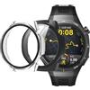 Rojeuinn Cover 2 custodie per Huawei Watch GT 5 pro 46mm custodia protettiva con protezione per lo schermo,protettiva rigida per PC360°tondo antigraffio antipolvere ultrasottile-Trasparente+Nero