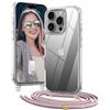 OLEPHY Trasparente Cover con Cordino per iPhone 16 Pro Max 6,9'', Oro Rosa | Custodia con Regolabile e Rimovibile Collana, Protezione Completa [Antiurto] [AntiGraffio] Case con Laccio Tracolla,