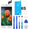 Brinonac Display per iPhone 6s Schermo LCD 4,7" Sostituzione Digitizer Touch Bianc | Schermo LCD HD, 3D Touch sensibile, robusto duraturo, kit riparazione, vetro protettivo, guarnizione per schermo cellulare