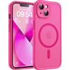 TOCOL Cover Magnetica per iPhone 13 6,1 Pollic, Compatibile con MagSafe, Protezione Fotocamera Integrata, Custodia Antiurto Traslucida Opaca, Rosa Caldo