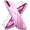 iVoler Anti Ingiallimento Chiaro Cover per iPhone 16 Plus 6.7" con 2 Pezzi Pellicola Vetro Temperato e Cornice di Installazione, [Antiurto di Grado Militare] Custodia Trasparente Sottile Case