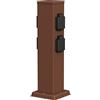 ledscom.de Presa da giardino a colonna POLLY per esterni, IP44, 4 vie, acciaio inox, marrone, quadrata, 40 cm