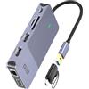 Giq USB 3.0 Docking Station Dual Monitor,2*HDMI HUB Displaylink Dock for Laptop | with Ethernet,Cardreader,Triple Display HDMI Splitter Extend Vga C Adapter for MacBook OS M1-M5 Neo,Windows,dell,hp,computer