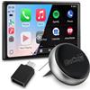 Carlinkit Adattatore wireless per auto CarPlay e Android, mini ultra 3 converte OEM cablato a wireless per iPhone e Android 11+, USB-A/Type-C Plug & Play, connessione veloce, aggiornamento online