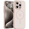 TOCOL Cover Magnetica per iPhone 15 Pro Max 6,7 Pollic, Compatibile con MagSafe, Protezione Fotocamera Integrata, Custodia Antiurto Traslucida Opaca, Titanio Sabbia