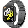 WindRen Cinturino in Metallo Compatibile con Xiaomi Redmi Watch 6/5/4, Senza Gap Cinturino di ricambio per Xiaomi Mi Band 9 Pro/Xiaomi Mi Band 8 Pro Nero
