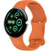 MELEJIA Cinturino Silicone Compatibile con Google Pixel Watch 4 41mm/3 41mm/Watch 2/1, Ricambio Cinturino, Regolabile Sportiva Cinturini-Arancione