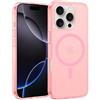 XTCASE Cover Magnetica per iPhone 16 Pro Max Compatibile con MagSafe, Opaca Rosa | Custodia Satinato Traslucida, Ultra Sottile Protettiva Antiurto, Antigraffio Anti-impronte, PC Rigido Ultra Hybrid Bumper