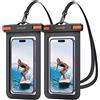 Lamicall Custodia Impermeabile Smartphone, HD Custodia Subacquea Smartphone | [2 Pezzi] IPX8 Borsa Impermeabile, Cordino Staccabile, Alta Sensibilità, Cover Subacquea per iPhone 17 16, Samsung, fino a 8"
