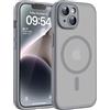 TOCOL Cover Magnetica per iPhone 14 6,1 Pollic, Compatibile con MagSafe, Protezione Fotocamera Integrata, Custodia Antiurto Traslucida Opaca, Titanio Grigio