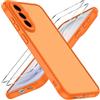 iVoler Cover Opaca per Samsung Galaxy S26 FE 5G con 2 Pezzi Vetro Temperato, [Antiurto di Grado Militare] Anti-Graffio Custodia con Assorbimento degli Urti, Anti-Impronte Bumper Case, Arancione