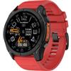 MELEJIA 26mm Cinturino di Ricambio Compatibile con Garmin Instinct 3 50mm/Fenix 8 51mm/Fenix 7X/7X Pro/6X Pro/Epix Pro 51mm, 26mm Ricambio Cinturino, Regolabile Silicone Cinturini-Rosso