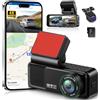 Rimoody Dashcam 4K con GPS, Doppia Telecamera Auto 3.16 Pollici, 4K Frontale + 2K Posteriore, Angolo 150°+120°, WiFi Dual-Band 2.4/5.8GHz, ADAS, Registrazione Ciclica, G-Sensor, Include Scheda 64GB