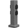 ledscom.de Presa da giardino a colonna POCK per uso esterno, IP44, 4 pieghe, antracite (effetto pietra), angolare, 40 cm