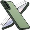 iVoler Cover Opaca per Samsung Galaxy S26 FE 5G con 2 Pezzi Vetro Temperato, [Antiurto di Grado Militare] Anti-Graffio Custodia con Assorbimento degli Urti, Anti-Impronte Sottile Bumper Case, Verde