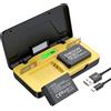 ENEGON batteria LP-E12 20W Dual Storage Fast Charger Set (2x 1200mAh) Compatibile con Canon EOS M50 Mark II, M50, EOS M, M2, M10, M100, M200, Rebel SL1, 100D, Kiss X7, PowerShot SX70 HS