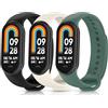 WindRen 3 Pezzi Cinturino Compatibile con Cinturino Xiaomi Mi Band 8 per Xiaomi Mi Band 8, Cinturino di Ricambio per Orologio in Silicone Morbido Colorato Cinturino Impermeabile per Mi Band 8