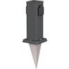 ledscom.de Colonna di presa da giardino Polly con picchetto a terra per esterni, IP44, 2-gang, antracite, angolare, 27cm