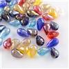 Perlin 40 perle di vetro colorato ceco a forma di goccia, lucidate a fuoco, 11 mm x 8 mm, per la creazione di gioielli, X78