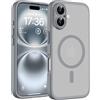 TOCOL Cover Magnetica per iPhone 16 6,1 Pollic, Compatibile con MagSafe, Protezione Fotocamera Integrata, Custodia Antiurto Traslucida Opaca, Titanio Grigio
