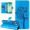 Dcjlbo Cover per Samsung Galaxy A26 5G Custodia Antiurto-Blu | Portafoglio con Pellicola Vetro Temperato Porta Carte Disegni Supporto,Leggera a Libro Pelle Flip,Antiscivolo Libretto Case
