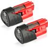 Waitley 2X Batteria 12V 3,0Ah per Milwaukee M12, Li-ion | Indicatore LED · Compatibile con 48-11-2401/2402/2411/2420 e utensili 12 V per Milwaukee M12