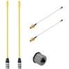 Gbformat 868MHz Antenna LoRa 10dBi per Meshtastic LoRa Long Range Soft Whip-Antenne, SMA Maschio 195 mm + Cavo da (U.FL IPX) a SMA Femmina per ESP32, LoRa 32 V3, LoRa32u4 II (2 Pezzi-Giallo)