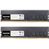 Gigastone 【DDR4 RAM】GIGASTONE 32GB Kit(2x16GB) DDR4 2666MHz (2400MHz or 2133MHz) PC4-21300 (PC4-19200/17000) CL19 1.2V UDIMM 288pin Unbuffered Non ECC Ideale PC Desktop alta prestazione Memoria Upgrade