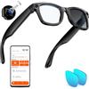 Mingtawn Occhiali con Telecamera 8MP, Smart Glasses Ai con Chiamate Bluetooth & WIFI, Occhiali Intelligenti con Traduzione AI in Tempo Reale/Riconoscimento di Oggetti, Lenti Fotocromatiche + Lenti Blu