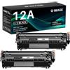 Q-image 12A Q2612A Cartuccia toner compatibile con HP 12A toner per HP Q2612A toner | Compatibile con HP LaserJet 1010 1012 1015 1018 1020 1022 1022n 1022nw 3020 3030 3050 3052 3055 M1005 M1319 (2 nere)