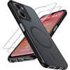Natbok Magnetica Cover per Xiaomi Redmi 15a, Cover Xiaomi Redmi 15a Compatibile con Magsafe con 2 Vetro Temperato, Antiurto Traslucida Opaca Cellulare Custodia Cover
