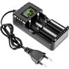 Gbformat Caricabatterie LCD Caricatore Batteria Agli Ioni di Litio 3,7 V Universale | Ricarica rapida Intelligente per Batterie Ricaricabili,2 Slot per 10400/14500/14650/16340/18350/18500/18490/18650/22650/26650