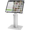 AboveTEK Supporto Chiosco Antifurto per iPad,Rotazione 360° e Altezza Regolabile 21-34 cm, Acciaio e Alluminio Resistente,per Tablet da 9.7"-13",Supporto di Sicurezza POS per Uso Commerciale-Argento