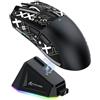 ATTACK SHARK X11 Gaming Mouse with Magnetic Charging Dock, PixArt PAW3311 Gaming Sensor, BT/2.4G Wireless/Wired Gaming Mouse with Mouse Grip Tape, 22000 DPI, Gamer Mice for Win11/Xbox/PS/Mac (Black)