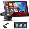 WERESOUND Schermo per Auto Portatile con Wireless CarPlay e Android Auto - Autoradio Touchscreen 7 Pollici HD con Navigazione GPS, Bluetooth Vivavoce, Trasmettitore FM, Mirror Link, AUX, AirPlay, Comandi Vocali
