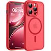 TOCOL Cover Magnetica per iPhone 13 Pro Max 6,7 Pollic, Compatibile con MagSafe, Protezione Fotocamera Integrata, Custodia Antiurto Traslucida Opaca, Rosso