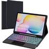 VANKEYPAD Custodia con Tastiera per Samsung Galaxy Tab S6 Lite 10.4" 2024/2022/2020 : DIY a 3 zone e 7 colori retroilluminati Custodia per tastiera, Italiano ‎QWERTY Staccabile Tastiera con Touchpad per S6 Lite
