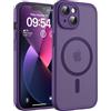 TOCOL Cover Magnetica per iPhone 13 6,1 Pollic, Compatibile con MagSafe, Protezione Fotocamera Integrata, Custodia Antiurto Traslucida Opaca, Viola Intenso