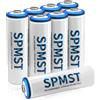 SPMST 8-PCS Batterie al litio ricaricabili 1.5V AA, Batteria a tensione costante ad alta capacità 3600mWh doppia A.