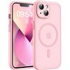 TOCOL Cover Magnetica per iPhone 13 6,1 Pollic, Compatibile con MagSafe, Protezione Fotocamera Integrata, Custodia Antiurto Traslucida Opaca, Rosa Chiaro