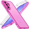 iVoler Cover Opaca per Samsung Galaxy A57 5G con 2 Pellicole per Schermo | Rosa Calda, Antiurto di Grado Militare, Anti-Impronte, Anti-Graffio, Custodia Traslucida Posteriore, Protezione Completa