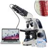 SWIFT SW380B Ingrandimento da 40 a 2500 Volte, Microscopio di Laboratorio Binoculare di Qualità di Ricerca, Testa di Pentola, Tavolo Meccanico, Con Fotocamera da 5,0 Megapixel e Software Compatibile