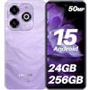 LAGENIO A11 Pro Android 15 Telefono Cellulare, 6.7 Inch HD+ 120Hz Mobile Phone, 24GB+256GB/TF 1TB, Dual SIM 4G Android Smartphone, 50MP+8MP AI Camera/Widevine L1/Face ID/GPS/OTG