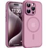 TOCOL Cover Magnetica per iPhone 15 Pro 6,1 Pollic, Compatibile con MagSafe, Protezione Fotocamera Integrata, Custodia Antiurto Traslucida Opaca, Lilla Viola