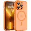 TOCOL Cover Magnetica per iPhone 13 Pro Max 6,7 Pollic, Compatibile con MagSafe, Protezione Fotocamera Integrata, Custodia Antiurto Traslucida Opaca, Arancione
