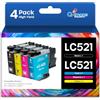 Q-image LC521 Cartucce d'inchiostro Compatibile con Cartucce Brother LC521 LC521VAL | Compatibile con Cartucce Brother DCP-J1360DW DCP-J1310DW DCP-J1460DW DCP-J1313DW DCP-J1260W J1310DW J1360DW J1460DW (4-Pack)