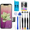 Brinonac Display per iPhone 11 Schermo 6,1" FHD COF LCD Kit Sostituzione Digitizer | Schermo Retina LCD FHD Touch Fluido, Face ID, Uso Con Occhiali da Sole, Include Kit Attrezzi, Vetro e Sigillo Impermeabile