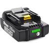 MoeuGreenBattX Batteria di ricambio da 3Ah per Makita 18V: compatibile BL1830B BL1830 | 1 batteria agli ioni di litio compatibile con BL1815B BL1815 194205-3 LXT400