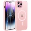 TQIAHF Cover Custodia Magnetica per iPhone 14 Pro, Rosa | 2 Pellicola Vetro Temperato Protezione Schermo Compatibile con Magsafe Militare Antiurto Sottile Opaca Telefono Case